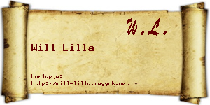 Will Lilla névjegykártya